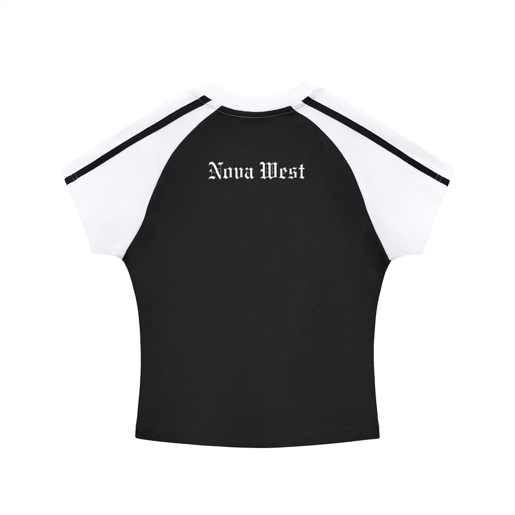 Contrast Bodycon Raglan  Sleeve T-Shirt