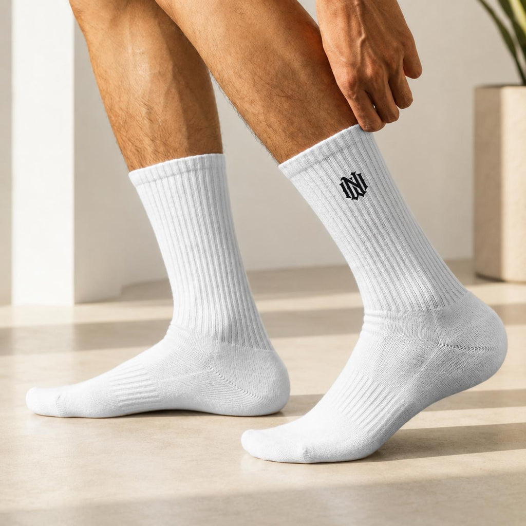 Embroidery Sports Cotton Crew Socks|Cotton