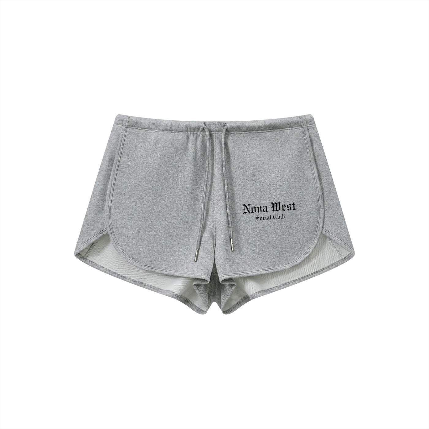 Drawstring Shorts in Flower Gray