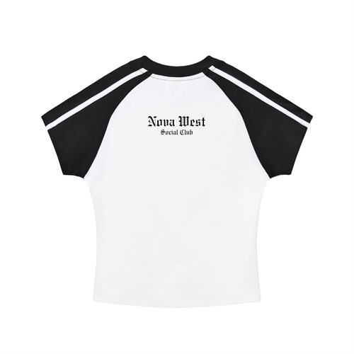 Contrast Stripes Bodycon Raglan  Sleeve T-Shirt