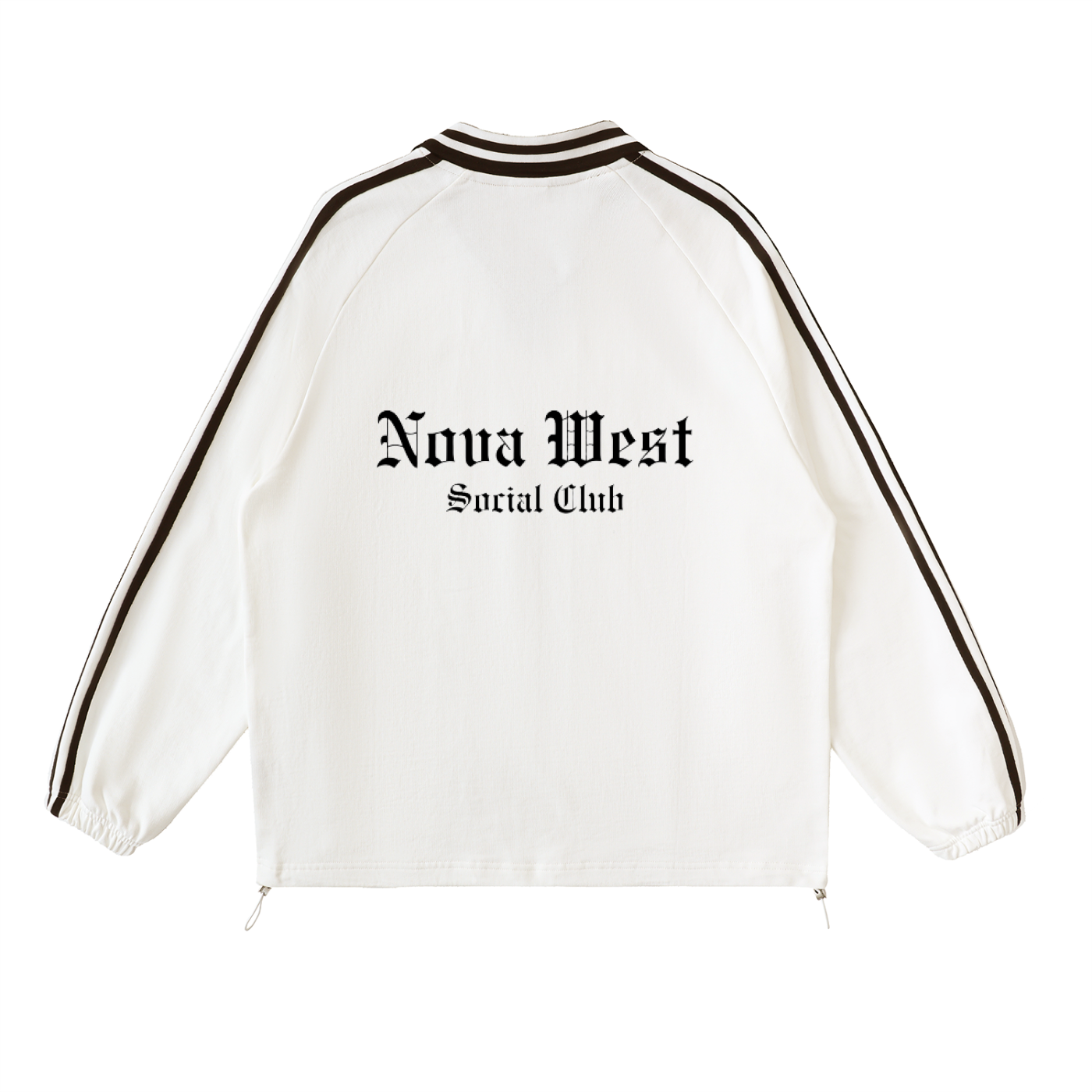 Contrast Striped Lapel Collar Sweatshirt
