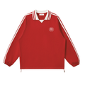 Contrast Striped Lapel Collar Sweatshirt