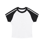 Contrast Stripes Bodycon Raglan Sleeve T-Shirt
